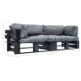 2-piece garden pallet sofas with gray pine wood cushions by vidaXL, Outdoor sofas - Ref: Foro24-277418, Price: 276,99 €, Disc...