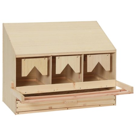 Chicken nesting box with 3 pine wood compartments 72x33x54 cm by vidaXL, Egg incubators - Ref: Foro24-170653, Price: 65,06 €,...