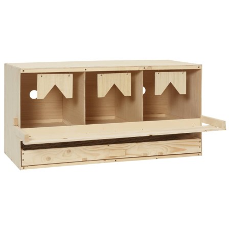 Chicken nesting box 3 compartments made of pine wood 72x33x38 cm by vidaXL, Egg incubators - Ref: Foro24-170654, Price: 58,42...