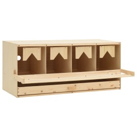 Chicken nesting box with 4 pine wood compartments 106x40x45cm by vidaXL, Egg incubators - Ref: Foro24-170658, Price: 79,36 €,...