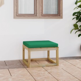 Garden footstool with green impregnated pine wood cushion by vidaXL, Modular outdoor sofas - Ref: Foro24-3065083, Price: 56,9...