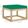 Garden footstool with green impregnated pine wood cushion by vidaXL, Modular outdoor sofas - Ref: Foro24-3065083, Price: 56,3...