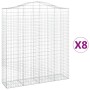 Gabion baskets 8 units, arched shape, iron, 200x50x220/240 cm by vidaXL, Pots and planters - Ref: Foro24-3145772, Price: 1,00...