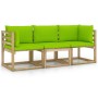 3-seater garden sofa with bright green cushions by vidaXL, Garden sets - Ref: Foro24-3065265, Price: 173,97 €, Discount: %