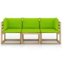 3-seater garden sofa with bright green cushions by vidaXL, Garden sets - Ref: Foro24-3065265, Price: 173,97 €, Discount: %