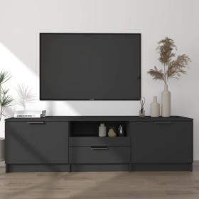 Black plywood TV cabinet 140x35x40 cm by vidaXL, TV Furniture - Ref: Foro24-811449, Price: 109,57 €, Discount: %