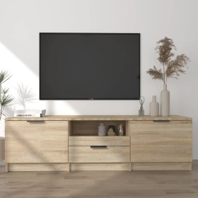 TV stand made of Sonoma oak plywood, 140x35x40 cm by vidaXL, TV Furniture - Ref: Foro24-811451, Price: 89,99 €, Discount: %