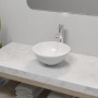 Lavabo de baño con grifo mezclador cerámica redondo blanco de vidaXL, Lavabos - Ref: Foro24-275494, Precio: 79,07 €, Descuent...