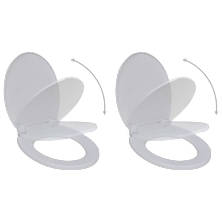 Toilet seats with soft close lids 2 units white plastic by vidaXL, Toilet and bidet seats - Ref: Foro24-275927, Price: 30,50 ...