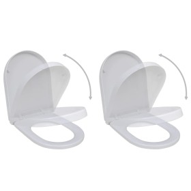 Toilet seats with lids soft close 2 pcs white plastic by vidaXL, Toilet and bidet seats - Ref: Foro24-275928, Price: 40,95 €,...