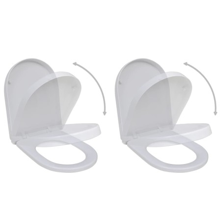 Toilet seats with lids soft close 2 pcs white plastic by vidaXL, Toilet and bidet seats - Ref: Foro24-275928, Price: 40,95 €,...