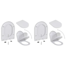 Toilet seats with lids soft close 2 pcs white plastic by vidaXL, Toilet and bidet seats - Ref: Foro24-275930, Price: 50,35 €,...