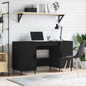 Black engineered wood desk 140x50x75 cm by vidaXL, Desks - Ref: Foro24-829565, Price: 127,86 €, Discount: %