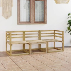 3-seater garden sofa in green impregnated pine wood by vidaXL, Garden sets - Ref: Foro24-3065291, Price: 117,99 €, Discount: %