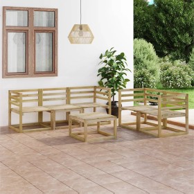 Garden furniture set 6 pieces made of green impregnated pine wood by vidaXL, Garden sets - Ref: Foro24-3065301, Price: 213,99...