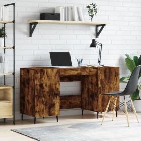 Smoked oak engineered wood desk 140x50x75 cm by vidaXL, Desks - Ref: Foro24-829569, Price: 95,37 €, Discount: %