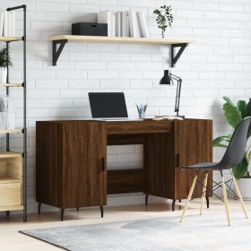 Brown oak engineered wood desk 140x50x75 cm by vidaXL, Desks - Ref: Foro24-829571, Price: 119,95 €, Discount: %