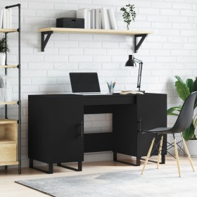 Black engineered wood desk 140x50x75 cm by vidaXL, Desks - Ref: Foro24-829573, Price: 126,98 €, Discount: %