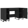 Black engineered wood desk 140x50x75 cm by vidaXL, Desks - Ref: Foro24-829573, Price: 126,98 €, Discount: %