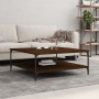 Oak brown engineered wood coffee table 100x100x40 cm by vidaXL, Coffee table - Ref: Foro24-832847, Price: 85,22 €, Discount: %