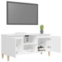 TV-Schrank mit Massivholzbeinen weiß 103,5x35x50 cm von vidaXL, TV-Möbel - Ref: Foro24-805959, Preis: 66,39 €, Rabatt: %