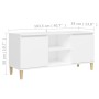 TV-Schrank mit Massivholzbeinen weiß 103,5x35x50 cm von vidaXL, TV-Möbel - Ref: Foro24-805959, Preis: 66,39 €, Rabatt: %