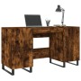 Smoked oak engineered wood desk 140x50x75 cm by vidaXL, Desks - Ref: Foro24-829577, Price: 126,81 €, Discount: %