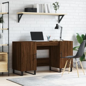 Engineered wood oak brown desk 140x50x75 cm by vidaXL, Desks - Ref: Foro24-829579, Price: 143,29 €, Discount: %