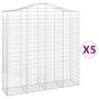 Gabion baskets 5 pcs arc shape iron 200x50x200/220 cm by vidaXL, Pots and planters - Ref: Foro24-3145748, Price: 728,71 €, Di...