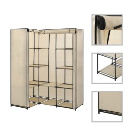 Armario de esquina color crema 130x87x169 cm de vidaXL, Armarios roperos - Ref: Foro24-282451, Precio: 61,31 €, Descuento: %