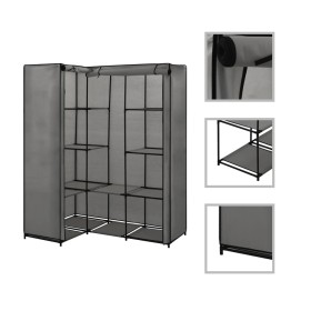 Grauer Eckschrank 130x87x169 cm von vidaXL, Kleiderschränke - Ref: Foro24-282452, Preis: 54,78 €, Rabatt: %