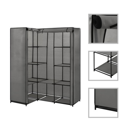 Gray corner cabinet 130x87x169 cm by vidaXL, Wardrobes - Ref: Foro24-282452, Price: 56,97 €, Discount: %