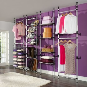 Telescopic wardrobe with aluminum bars by vidaXL, Wardrobes - Ref: Foro24-321105, Price: 46,27 €, Discount: %