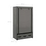 Grauer Stoffschrank 87x49x159 cm von vidaXL, Kleiderschränke - Ref: Foro24-282460, Preis: 60,89 €, Rabatt: %