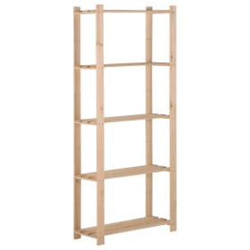 5-tier solid pine wood shelf 80x28.5x170 cm by vidaXL, Industrial shelving - Ref: Foro24-327320, Price: 60,99 €, Discount: %