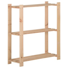 3-tier solid pine wood shelf 80x28.5x90 cm by vidaXL, Industrial shelving - Ref: Foro24-327321, Price: 39,66 €, Discount: %