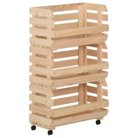 Solid pine wood vegetable cart 37x30x80 cm by vidaXL, Kitchen and dining carts - Ref: Foro24-327325, Price: 61,38 €, Discount: %