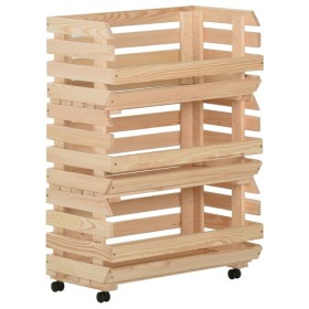 Vegetable cart solid pine wood 57x30x80 cm by vidaXL, Kitchen and dining carts - Ref: Foro24-327326, Price: 76,05 €, Discount: %