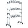 Shoe rack with wheels silver 66x27x100 cm by vidaXL, Shoe racks and shoe organizers - Ref: Foro24-344371, Price: 52,80 €, Dis...