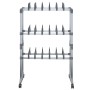 Shoe rack with wheels silver 66x27x100 cm by vidaXL, Shoe racks and shoe organizers - Ref: Foro24-344371, Price: 52,80 €, Dis...