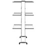 3-tier clothesline with wheels silver 60x70x129 cm by vidaXL, Clotheslines and hangers - Ref: Foro24-344376, Price: 117,10 €,...