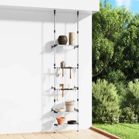 Telescopic garden shelving 3 shelves silver aluminum by vidaXL, Storage containers - Ref: Foro24-344386, Price: 46,68 €, Disc...