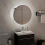 Armario de baño con espejo redondo y LED gris 40x40x17,5 cm de vidaXL, Tocadores de baño - Ref: Foro24-345581, Precio: 120,54...