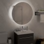 Armario de baño con espejo redondo y LED roble 47x47x17,5 cm de vidaXL, Tocadores de baño - Ref: Foro24-345586, Precio: 137,2...