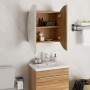 Badezimmerschrank mit rundem Spiegel und LED-Eiche 47x47x17,5 cm von vidaXL, Badezimmerwaschtische - Ref: Foro24-345586, Prei...