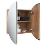 Badezimmerschrank mit rundem Spiegel und LED-Eiche 47x47x17,5 cm von vidaXL, Badezimmerwaschtische - Ref: Foro24-345586, Prei...