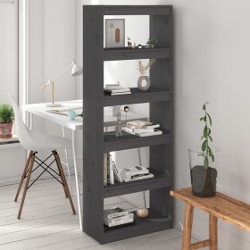 Gray pine wood shelving/space divider 60x30x167.5 cm by vidaXL, Bookcases and shelves - Ref: Foro24-808175, Price: 70,99 €, D...