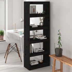 Black pine wood shelving/space divider 60x30x167.5 cm by vidaXL, Bookcases and shelves - Ref: Foro24-808177, Price: 97,39 €, ...