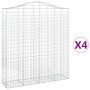 Gabion baskets 4 pcs arc shape iron 200x50x220/240 cm by vidaXL, Pots and planters - Ref: Foro24-3145768, Price: 608,99 €, Di...