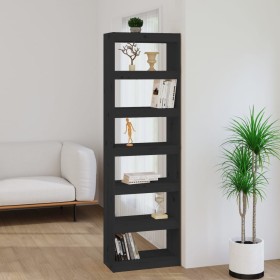 Black pine wood shelving/space divider 60x30x199.5 cm by vidaXL, Bookcases and shelves - Ref: Foro24-808182, Price: 115,05 €,...